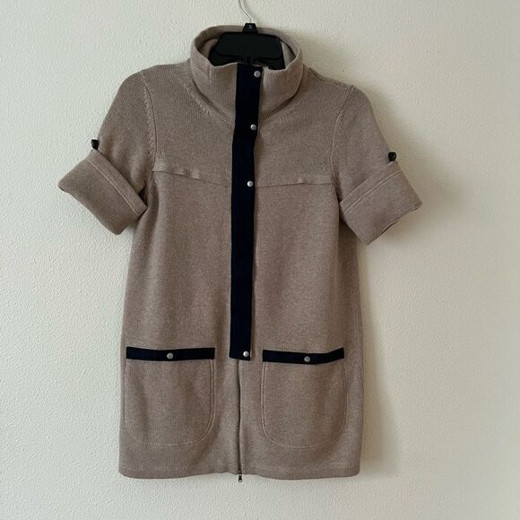 Rani Arabella Cream Jean Trim Cotton Cardigan Size Small - Picture 1 of 10
